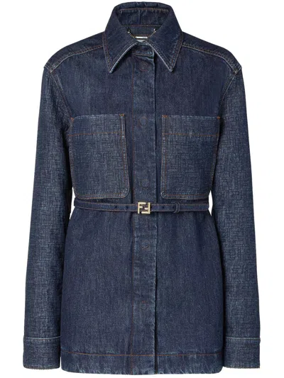 FENDI FENDI FF PADDED DENIM JACKET CLOTHING