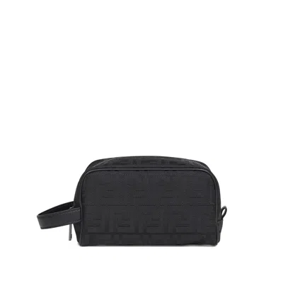 Fendi Ff Padded Handle Shoulder Bag In Black