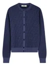 Fendi Ff-pattern Buttoned Cardigan In Blue