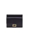 Fendi Ff Pattern Card Case In Black