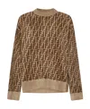 Fendi Ff Pattern Crewneck Jumper In Brown