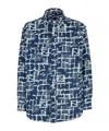 Fendi Ff-pattern Denim Shirt Jacket In Blue