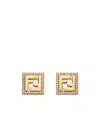 Fendi Ff Pattern Earrings In Yellow