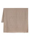 Fendi Ff-pattern Frayed-edge Scarf In Brown