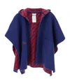 Fendi Ff-pattern Hooded Cape In Blue