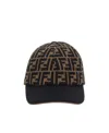 Fendi Ff-pattern Jacquard Wool Cap In Black