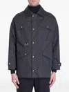 Fendi Ff-pattern Leather-trimmed Jacket In Multi