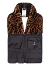 Fendi Ff-pattern Panelled Gilet In Animal Print
