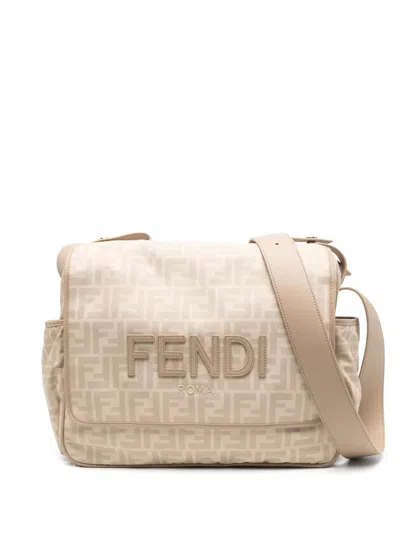 Fendi Ff-pattern Print Changing Bag In Neutrals