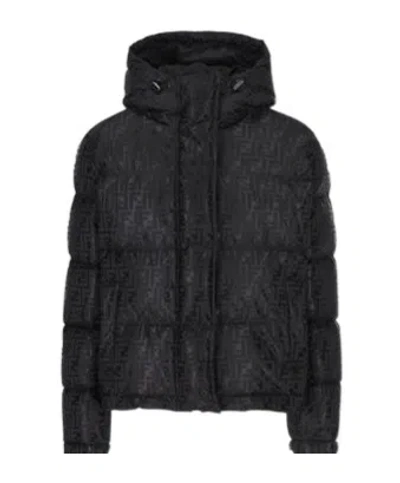 Fendi Ff-pattern Puffer Jacket In Black