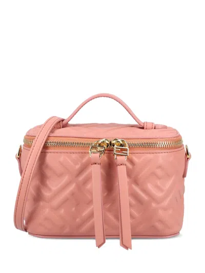 Fendi Ff-pattern Quilted Cross Body Bag In Pink