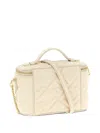 Fendi Vanity Handbag Adjustable Strap Embossed Pattern Top Handle In Neutral