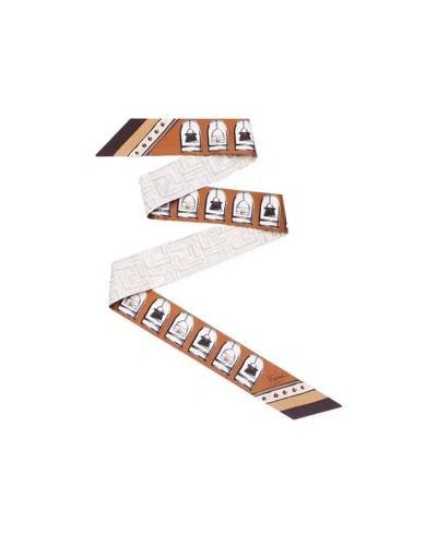 Fendi Wrappy Silk Bandeau In Beige