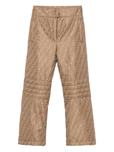 Fendi Ff-pattern Ski Pants In Brown
