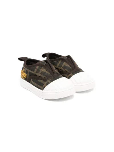 FENDI FF-PATTERN SLIP-ON TRAINERS