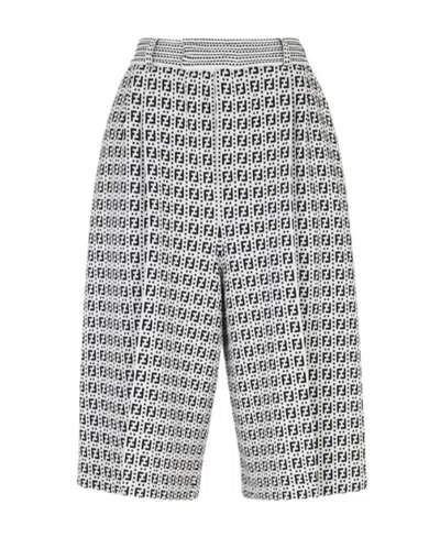 FENDI FF PATTERN STRAIGHT TUBE TROUSERS