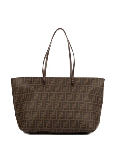 Pre-owned Fendi Ff-pattern Tote Bag In Brown