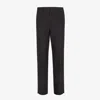 Fendi Trousers In Black Ff Jacquard Linen Blend