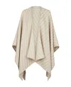 Fendi Grey Wool And Silk Poncho In Nude
