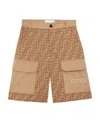 Fendi Ff-patterned Cargo Shorts In Nude
