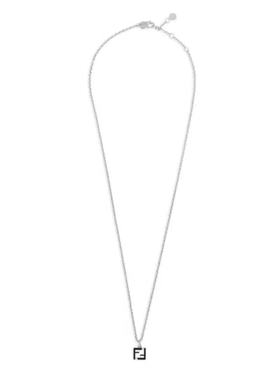 Fendi Ff-pendant Chain Necklace In Brown