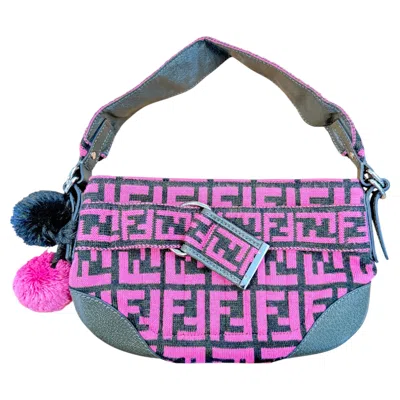 Pre-owned Fendi Ff Pink Wool Pochette
