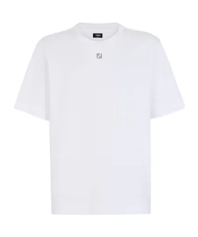FENDI FENDI FF PLAQUE CREWNECK T-SHIRT