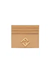 Fendi Card Case Ff Diamonds Porta Carte Piatto In Pelle Ff Marrone Chi In Nude