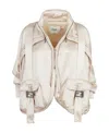 Fendi Ff Pocket-detail Jacket In White