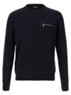 Fendi Breast Pocket Wool Pullover Clothing In Blue