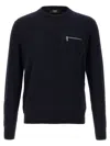 Fendi Breast Pocket Wool Pullover Clothing In Blue