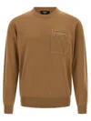 Fendi Ff Pocket Sweater Sweaters And Cardigans Beige In Brown