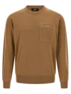 Fendi Ff Pocket Sweater Sweaters And Cardigans Beige In Multi