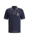 Fendi Ff Jacquard Polo Shirt In Dark See