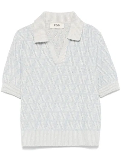 Fendi Ff Polo Top In Blue