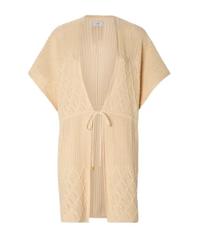 Fendi Ff Poncho In Neutral