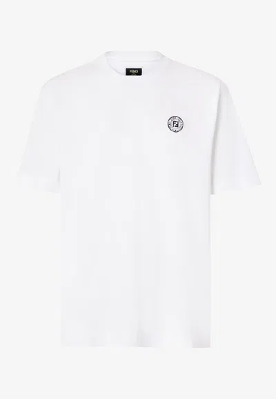 FENDI FF POSTCARD LOGO PATCH T-SHIRT