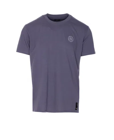 Fendi Ff Postcards Logo T-shirt In Blue