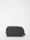 Fendi Rectangular Pouch Style Clutch Bag In Gray