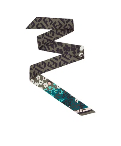 Fendi Ff Print Bandeau In Green