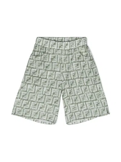 Fendi Kids' Bermuda Stampa Ff In Green