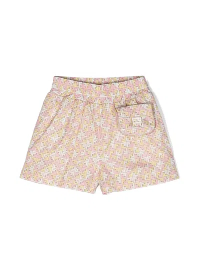 FENDI FF-PRINT COTTON SHORTS
