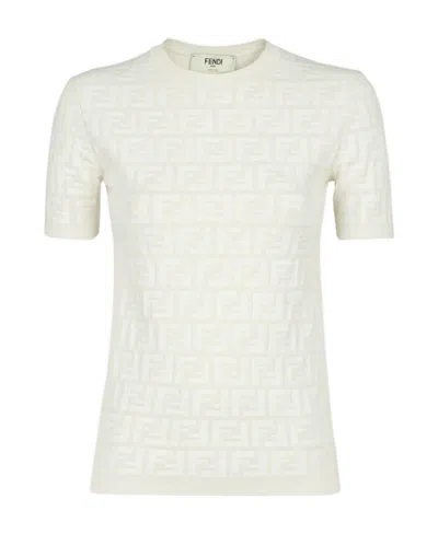 FENDI FENDI CREWNECK SHORT-SLEEVED JUMPER