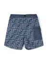 Fendi Ff-print Denim Shorts In Blue