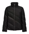 Fendi Ff-print Diagonal-quilted Puff Jacket In Black