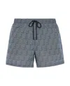 Fendi Ff-print Drawstring Swim Shorts In Gray