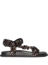 Fendi Women Feel Elastic Satin Sandals With Ff Motif In Black
