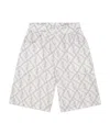 Fendi Boys Ff Logo Linen Shorts In White
