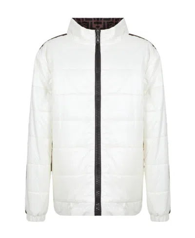 Fendi Ff-print Reversible Padded Jacket In White