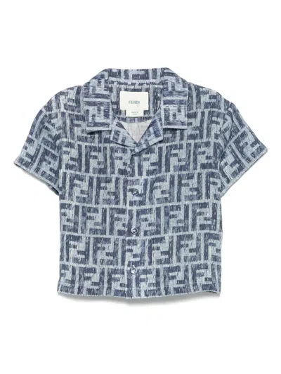 Fendi Babies' Ff-print Shirt In Blue